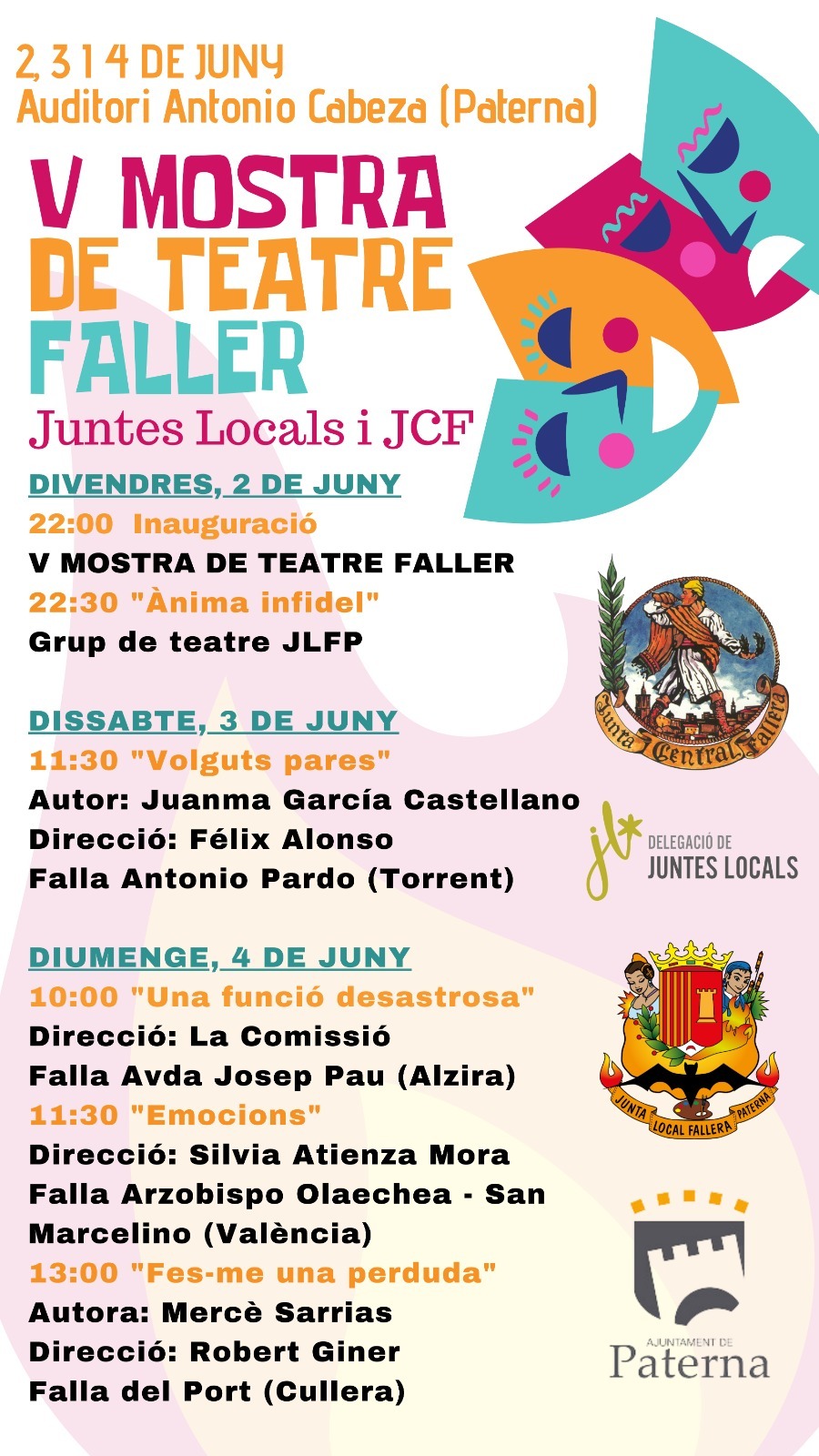Paterna acull este cap de setmana la V Mostra de Teatre Faller de la Comunitat Valenciana